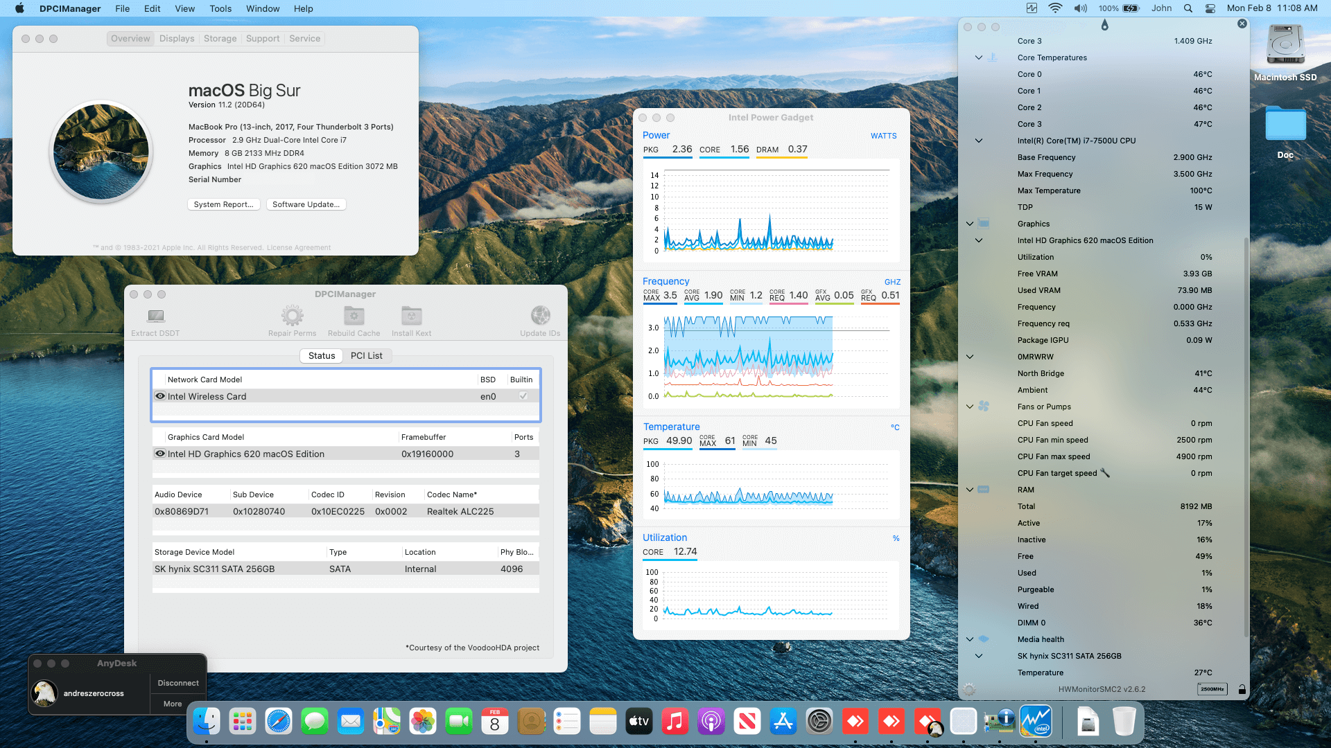 Success Hackintosh macOS Big Sur 11.2 Build 20D64 in Dell Inspiron 13-5378